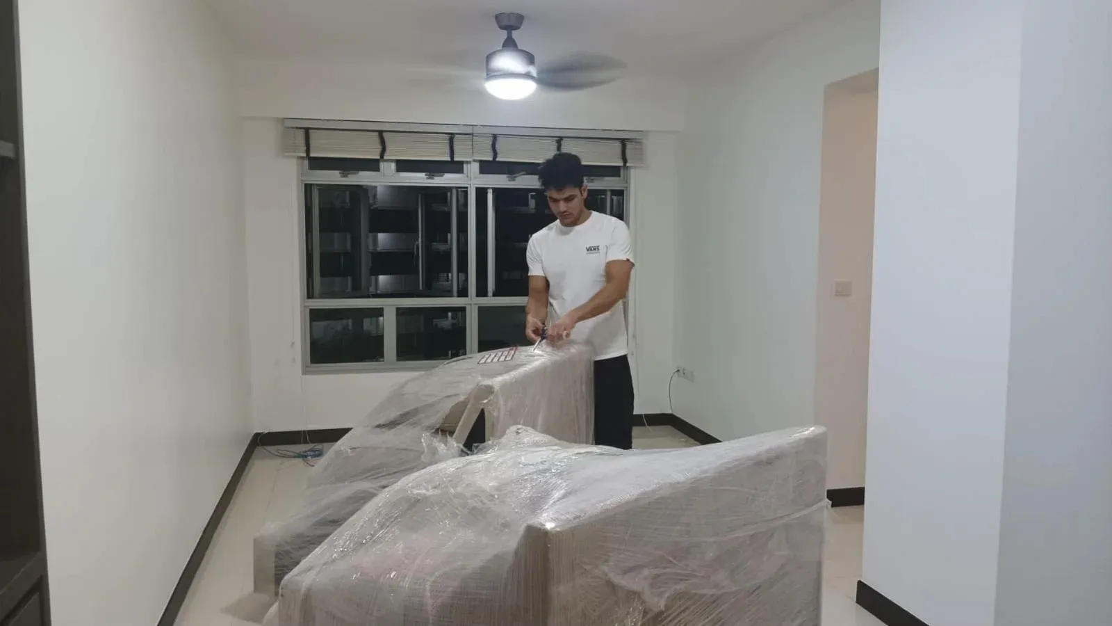 HDB living room repainted by AR Contractor